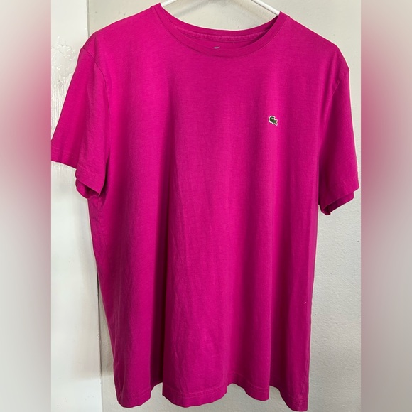 Lacoste Pink  Pima Cotton Th6709 T-shirt  Men Size XL - Picture 1 of 5